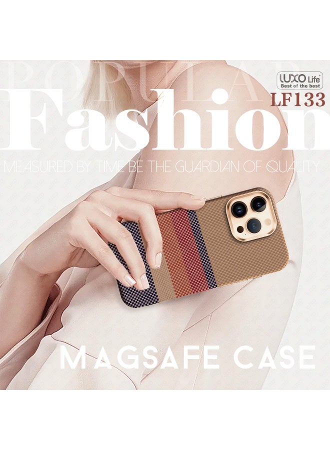 general Carbon fiber pattern is suitable for iPhone 15ProMax/15Pro Kevlar mobile phone case magnetic anti-fall protection mobile phone protective cover - Image 2