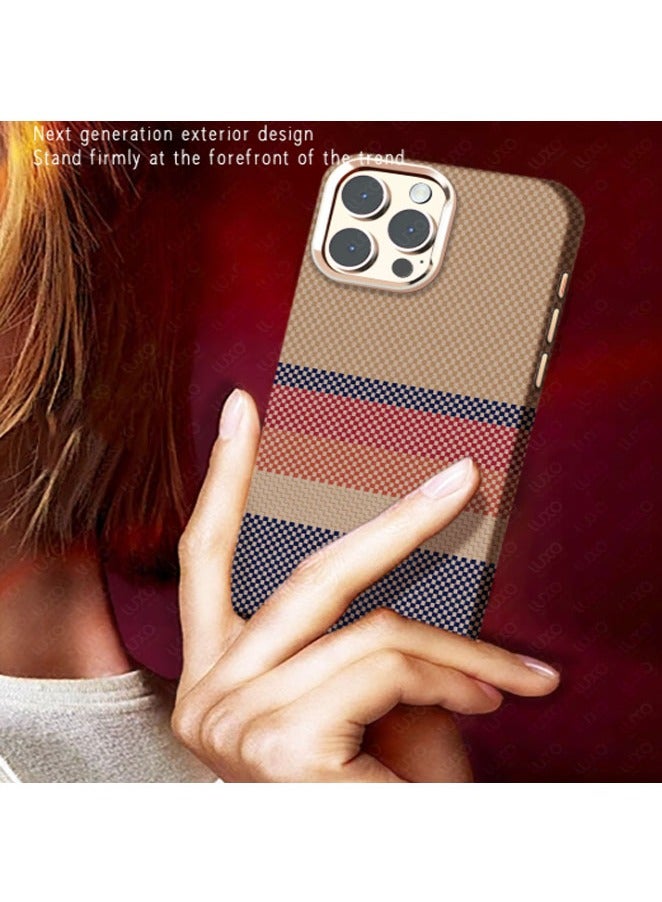 general Carbon fiber pattern is suitable for iPhone 15ProMax/15Pro Kevlar mobile phone case magnetic anti-fall protection mobile phone protective cover - Image 3