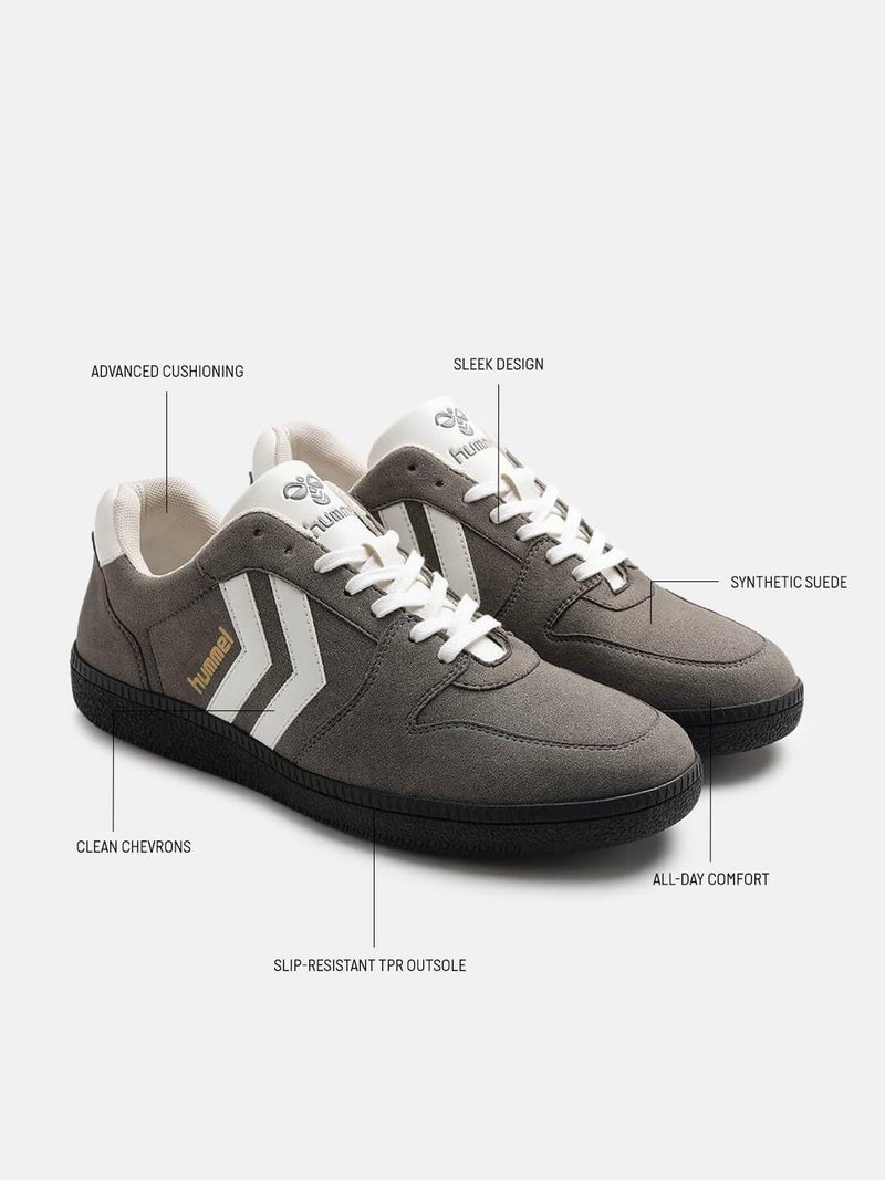 hummel Classic Verve Casual Lace-up Sneaker for Men Enhanced Comfort with Cushioned Insole and Slip-Resistant - UK 11 Grey/White - Image 3