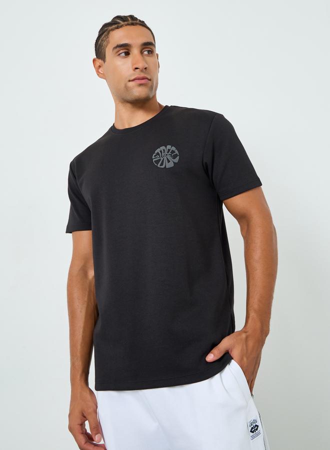 Styli Men Black Graphic Print Crew Neck T-Shirt - Image 1