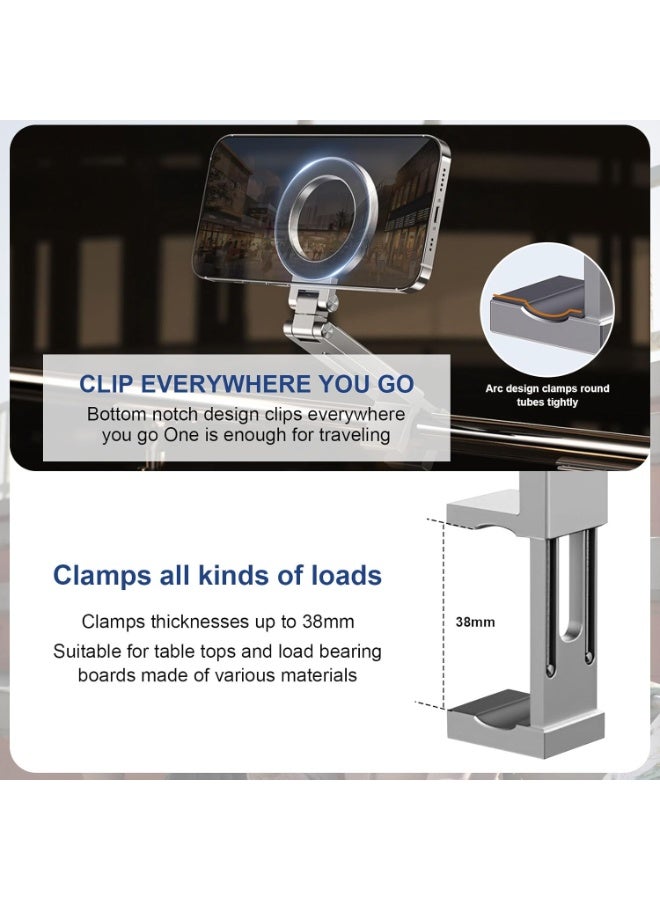 Walpck Magnetic Phone Stand - Adjustable Foldable Phone Holder with Strong Magnets, Portable Travel Phone Bracket for iPhone 16/15/14/13/12 Pro, for Samsung Galaxy, All Smartphones - Image 2