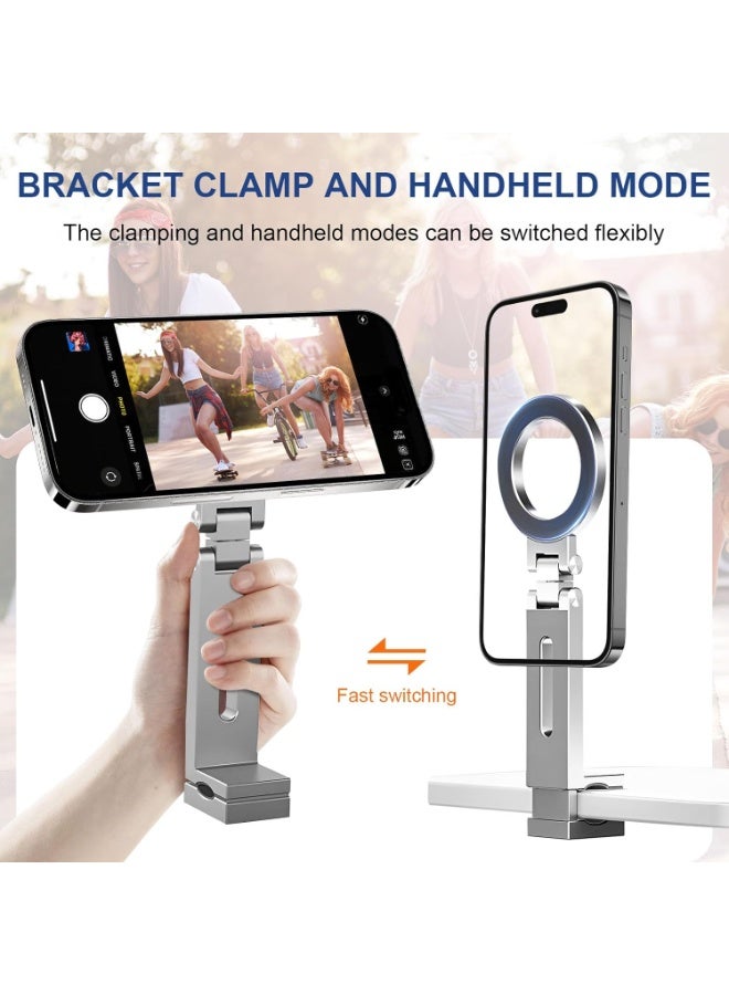 Walpck Magnetic Phone Stand - Adjustable Foldable Phone Holder with Strong Magnets, Portable Travel Phone Bracket for iPhone 16/15/14/13/12 Pro, for Samsung Galaxy, All Smartphones - Image 3