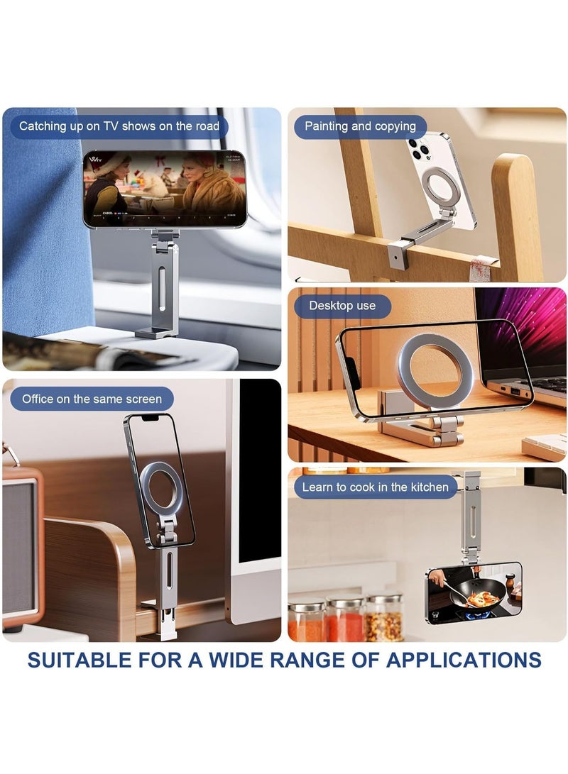 Walpck Magnetic Phone Stand - Adjustable Foldable Phone Holder with Strong Magnets, Portable Travel Phone Bracket for iPhone 16/15/14/13/12 Pro, for Samsung Galaxy, All Smartphones - Image 5