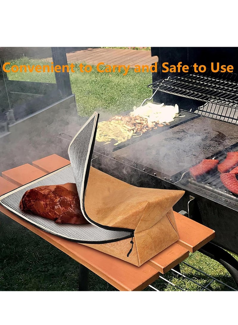 BBQ Blanket for Resting Meat, Lightweight Foldable BBQ Resting Blanket, Insulated Meat Resting Bag, Waterproof Reusable BBQ Right Meat Bags for Beef Brisket Turkey Brine Bag and Rest Blanket (2-PCS) - Image 4