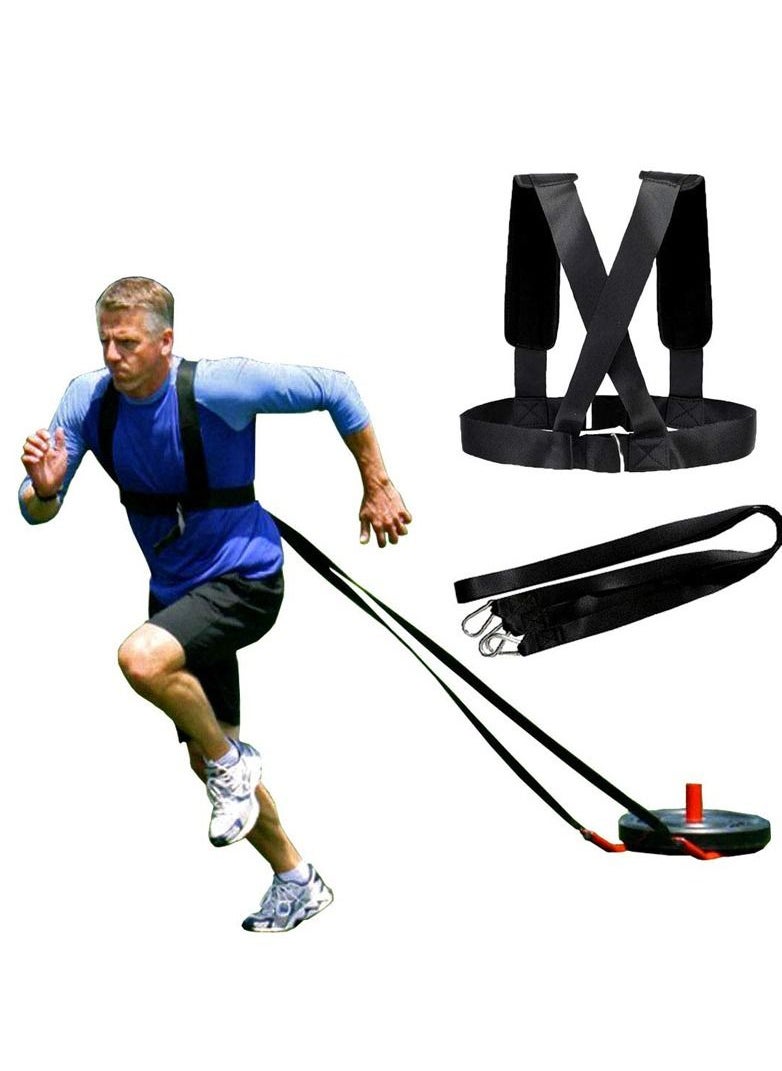 DUNISO Weight Bearing Shoulder Strap, Resistance Bands Fitness Shoulder Strap Elastic Loop Adjustable Padded Shoulder Strap, Sled Harness Tire Pulling Harness for Fitness Resistance Training Workout  - Image 1
