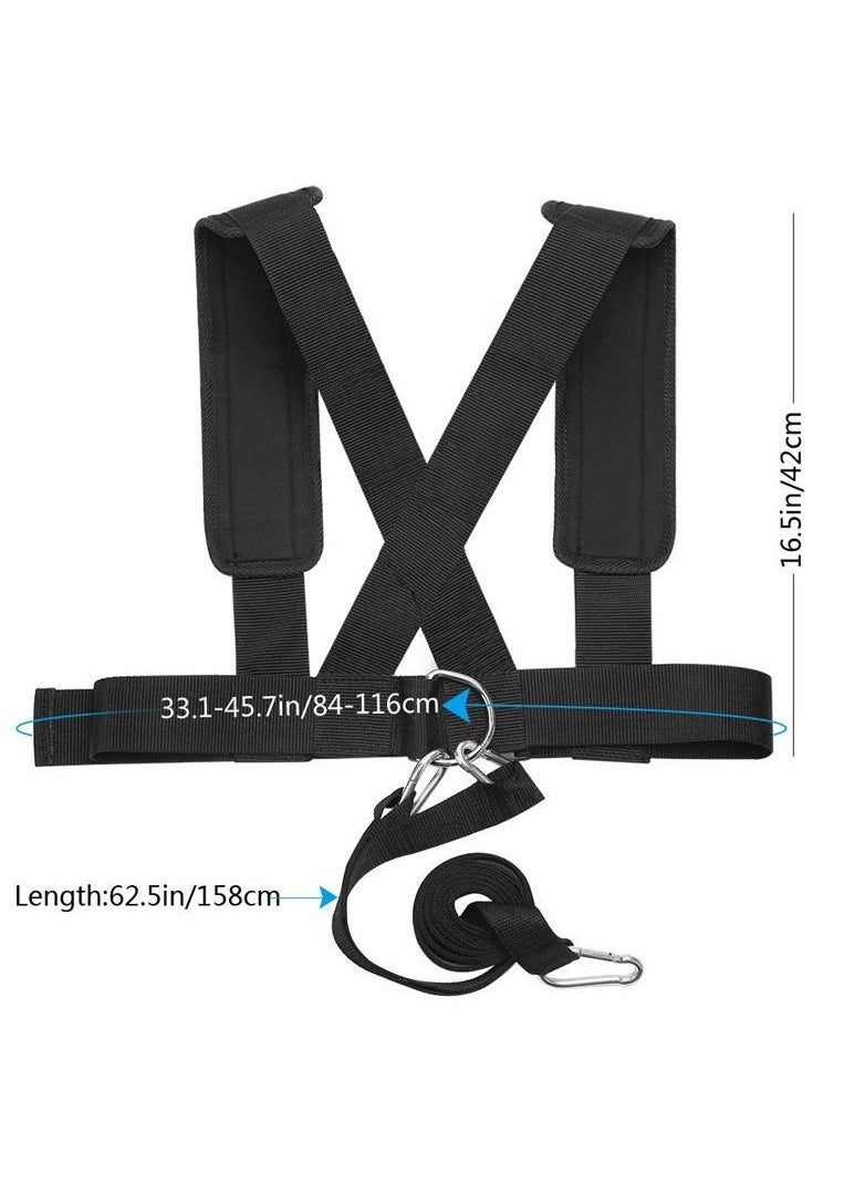 DUNISO Weight Bearing Shoulder Strap, Resistance Bands Fitness Shoulder Strap Elastic Loop Adjustable Padded Shoulder Strap, Sled Harness Tire Pulling Harness for Fitness Resistance Training Workout  - Image 4