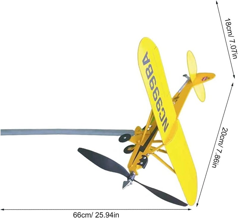 Metal Airplane Weather Vane Wind Spinner Outdoor Garden Yard Metal Direction Vane Roof Mount 20x18cm for Patio Lawn - Image 2