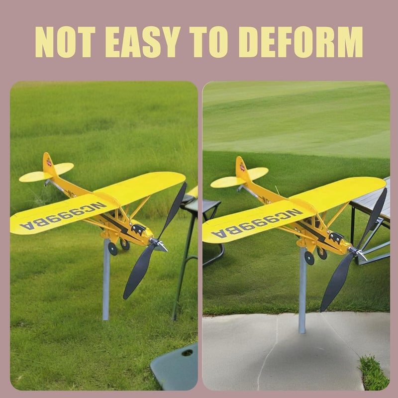 Metal Airplane Weather Vane Wind Spinner Outdoor Garden Yard Metal Direction Vane Roof Mount 20x18cm for Patio Lawn - Image 5