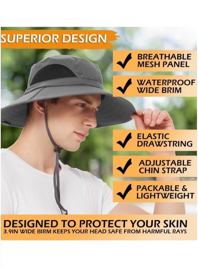 Sun Hat UV Protection,Breathable Cowboy Hat, Wide Brim Boonie Hat for Men and Women, Outdoor Fishing Hiking Beach - Image 5