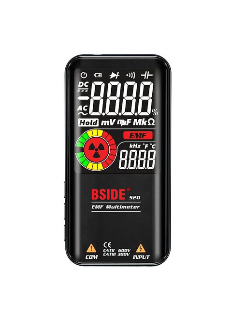 S20 Intelligent EMF Multimeter Electromagnetic Radiation Detector 3.5-inch Colored Display 9999 Counts Auto Range Rechargeable Universal Meter Radiation Monitor AC/DC Voltmeter Ohmmeter Test