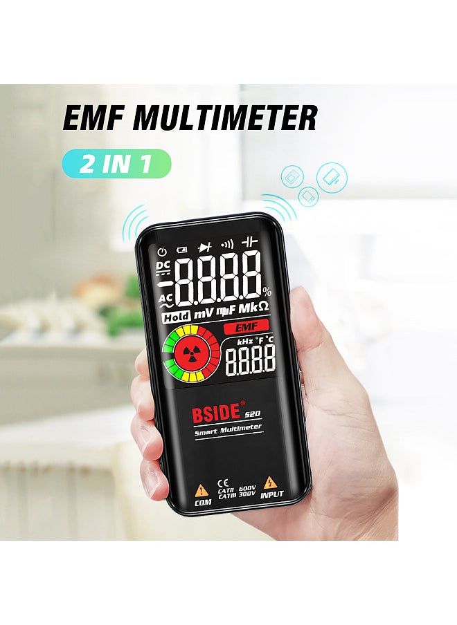 BSIDE - S20 Intelligent EMF Multimeter Electromagnetic Radiation Detector 3.5-inch Colored Display 9999 Counts Auto Range Rechargeable Universal Meter Radiation Monitor AC/DC Voltmeter Ohmmeter Test - Image 1
