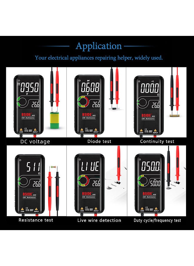 BSIDE - S20 Intelligent EMF Multimeter Electromagnetic Radiation Detector 3.5-inch Colored Display 9999 Counts Auto Range Rechargeable Universal Meter Radiation Monitor AC/DC Voltmeter Ohmmeter Test - Image 1