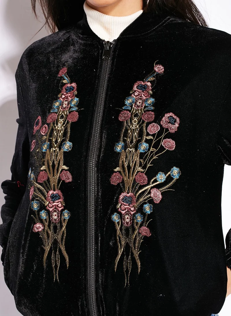 TOPSHOP Embroidered Bomber Jacket