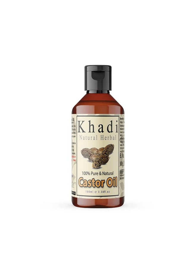 Khadi Natural Herbal - Castor Oil For Hair Growth | Cold Pressed Castor Oil For Skin And Healthy Hair Growth | Pure And Natural Castor Oil (Pack Of 100Ml) - Image 1