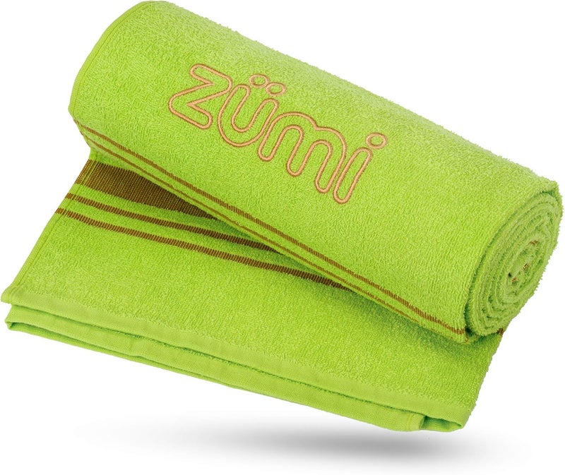ZUMI 100% Cotton Quick Dry Travel Towel - Soft, Thin, Compact, Highly Absorbent, Lightweight Camping Towel for Beach, Gym, Bath, Shower, Swimming, Dorm, RV - Green - Image 1