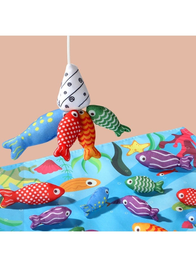 هالامودو مجموعة أدوات صيد ملابس الرضع التعليمية مع كيس التخزين، التركيز على التعلم المبكر ولعبة المعرفة، مع أكواب التعبئة، لعبة المياه في وقت الحمام للتعرف على اللون مقارنة رقم النمط تحسين تنسيق العين اليدوية، ألعاب مونتسوري للأطفال الأولاد الفتيات هدية عيد الميلاد، 29*27*9 سم - Image 3