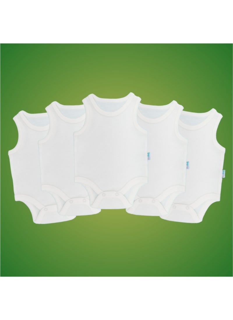 5-Piece Baby Undershirt Bodysuit with Snap Fasteners White 100% Cotton - White Baby Bodysuit - pzsku/Z45B776157ABB12AB4C29Z/45/_/1725790399/c3650851-03db-441f-94f3-f8a2e5f72439