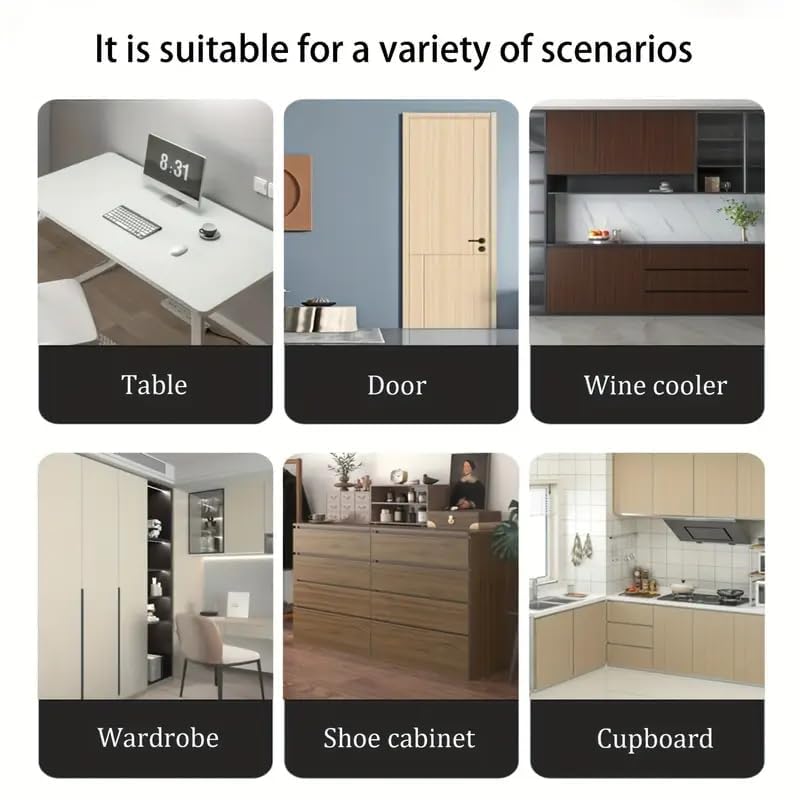 LIVECOOL Wall Paper Self-Adhesive Door Stickers for Renovating Old Doors, Waterproof,Oil Proof,PVC Vinyl DIY Kitchen Decorative Wallpaper (Wooden White, 60 X 500 Cm) - Image 5