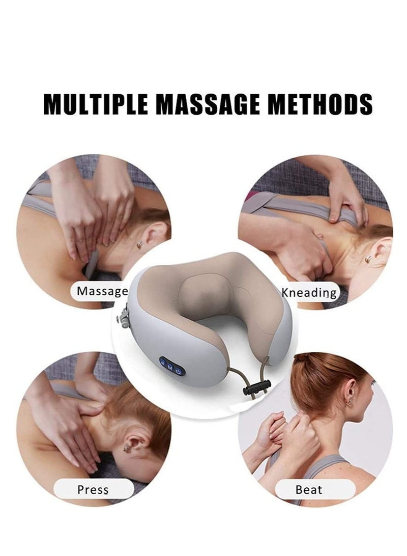ELTRAZONE Rechargeable U Shaped Cervical Massage Pillow Neck Massager Vibration Pillow, Multifunctional Shoulder and Electric for Relax Muscles Fatigue - Image 2