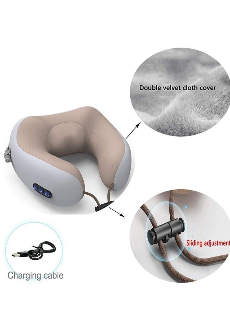 ELTRAZONE Rechargeable U Shaped Cervical Massage Pillow Neck Massager Vibration Pillow, Multifunctional Shoulder and Electric for Relax Muscles Fatigue - Image 3