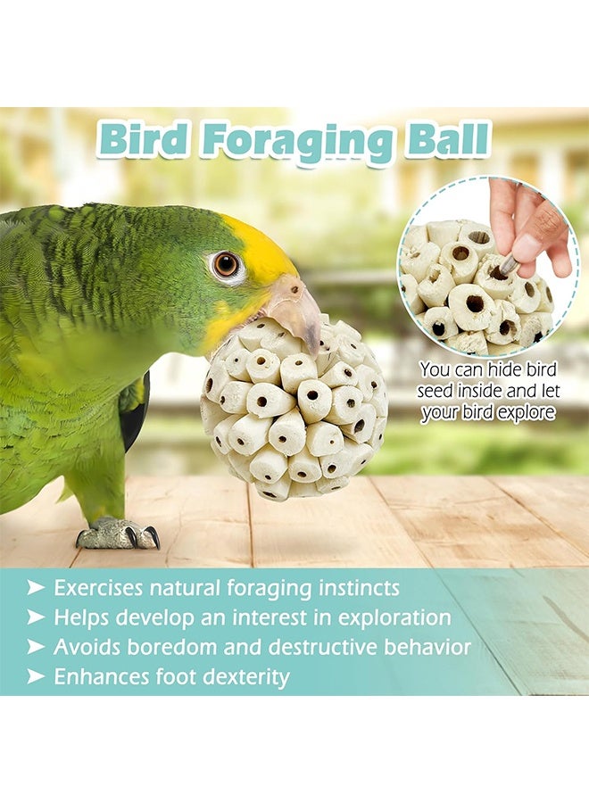 2 Pack Small Sola Balls Bird Toys Soft & Chewable Bird Chew Ball Natural Sola Plant Lightweight Shred Toy for Parakeet Cockatiel Lovebird Budgie and Similar Sizes Pets - Image 4