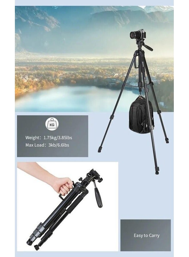 JMARY Professional Tripod Stand for DSLR, Mirrorless Camera, 1.79m Extended Length, 1.75kg, 3kg Load Capacity, Aluminum KP-2294 - Image 4