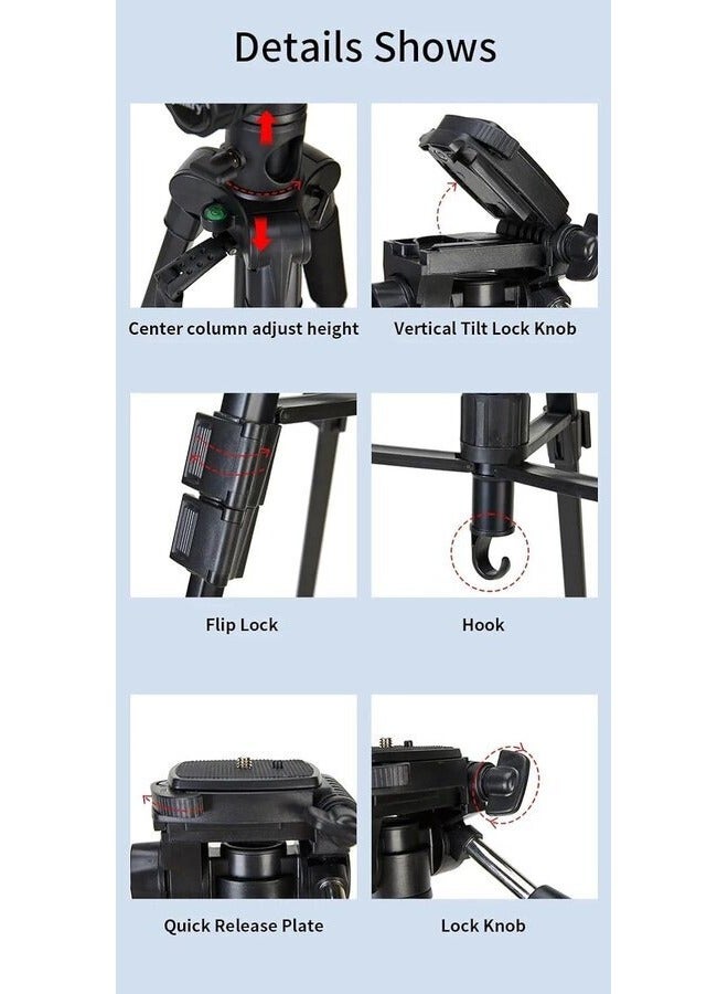 JMARY Professional Tripod Stand for DSLR, Mirrorless Camera, 1.79m Extended Length, 1.75kg, 3kg Load Capacity, Aluminum KP-2294 - Image 5