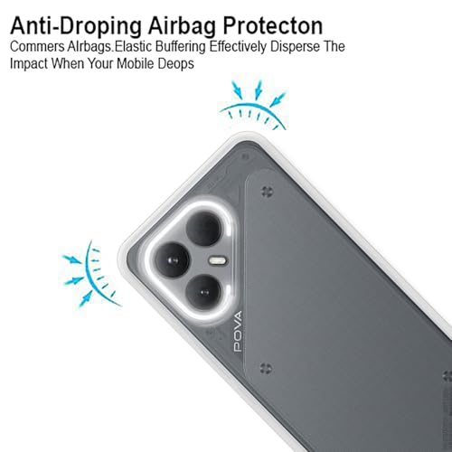 VIDO غطاء خلفي شفاف VIDO لهاتف Tecno Pova 7 Pro 5G (ناعم ومرن وحماية للكاميرا) - Image 2