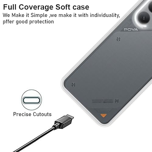 VIDO غطاء خلفي شفاف VIDO لهاتف Tecno Pova 7 Pro 5G (ناعم ومرن وحماية للكاميرا) - Image 3