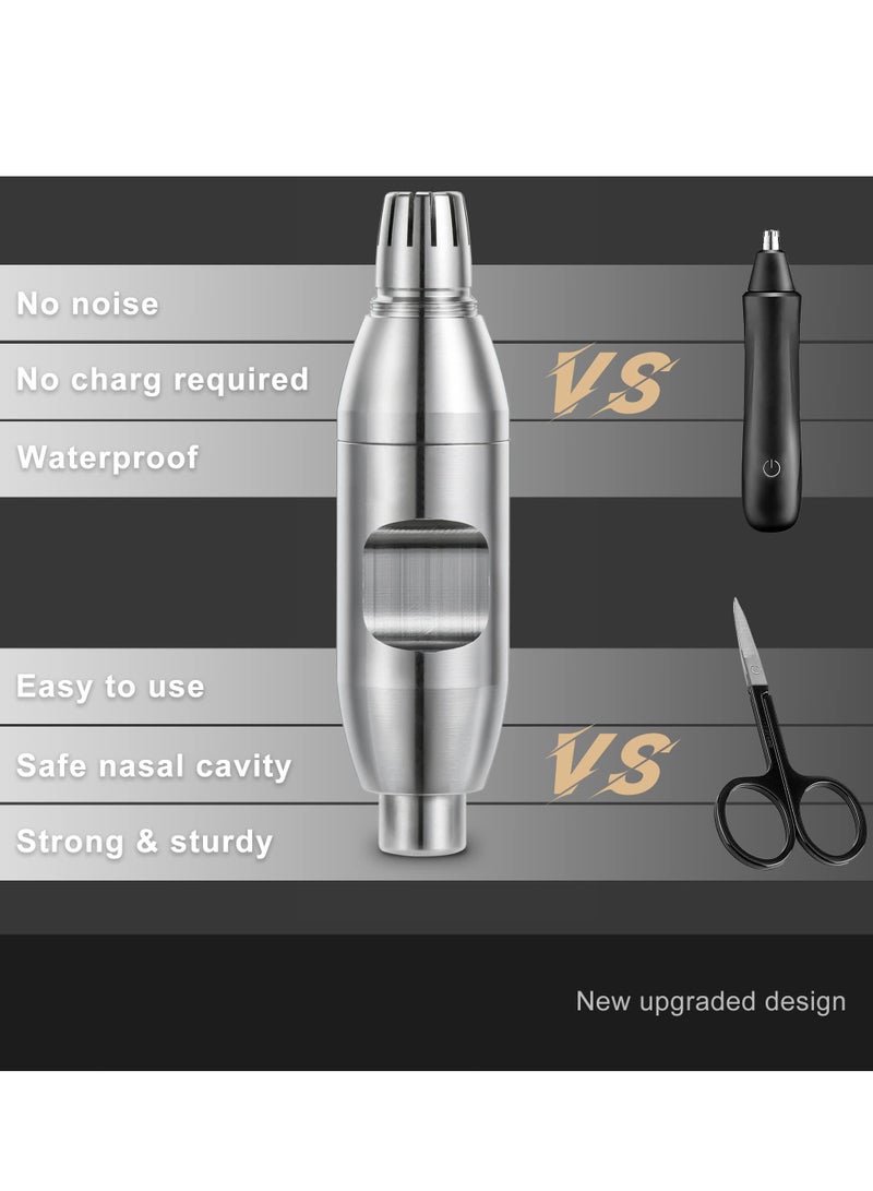 Battery,Free Manual Nose Hair Trimmer, Easy to Clean and Carry, Improved Rotating Blades, Painless Waterproof Nose Hair Remover for Men - Image 2