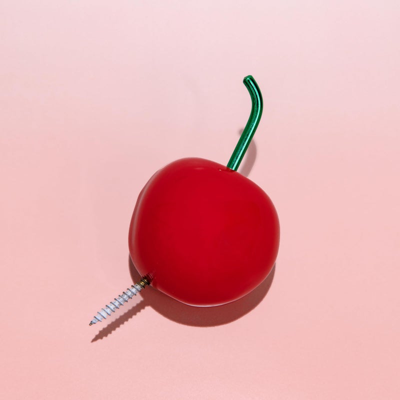 ban.do Cute Hooks for Wall, Sculptural Decorative Hooks for Hanging, 3D Fruit Unique Wall Hanger for Jewelry/Keys, Cherry - Image 4