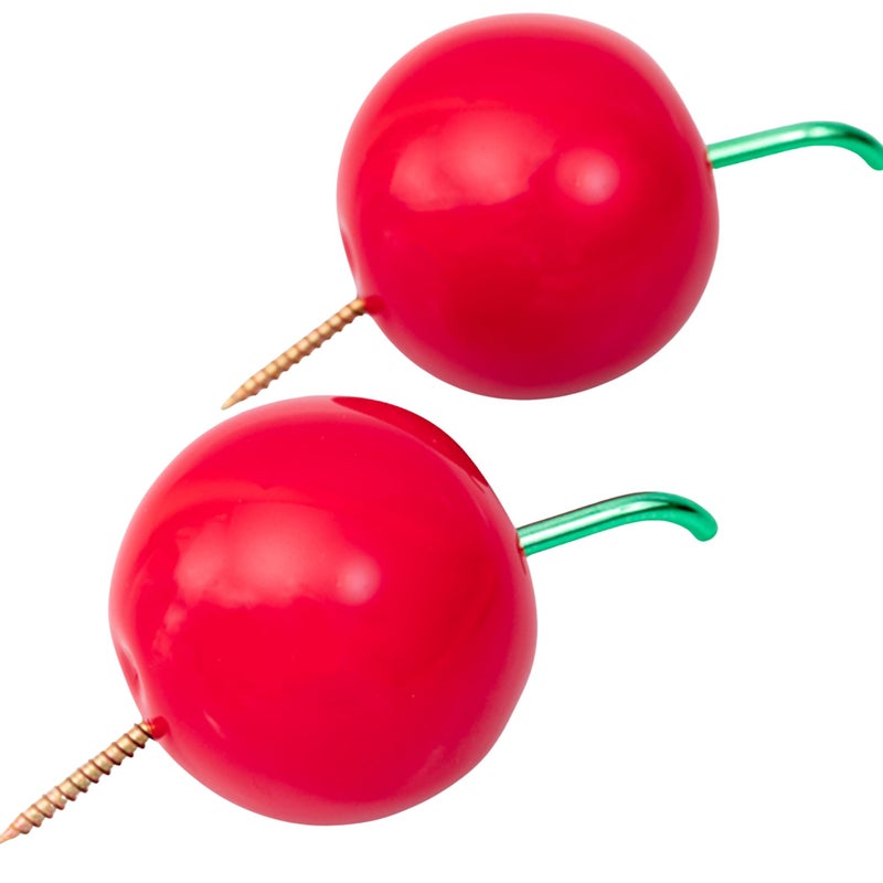 ban.do Cute Hooks for Wall, Sculptural Decorative Hooks for Hanging, 3D Fruit Unique Wall Hanger for Jewelry/Keys, Cherry - Image 3