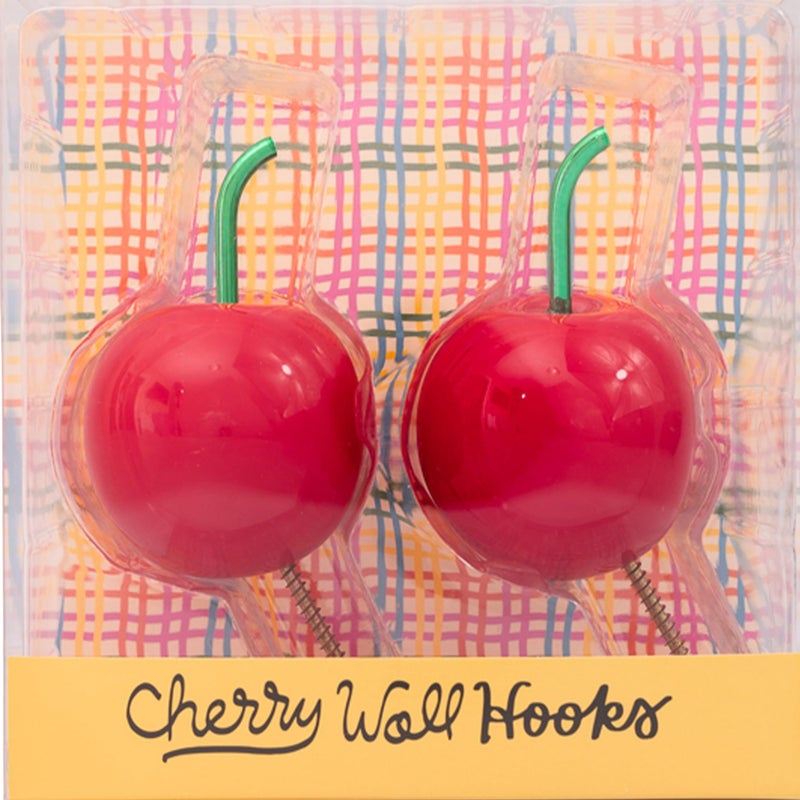 ban.do Cute Hooks for Wall, Sculptural Decorative Hooks for Hanging, 3D Fruit Unique Wall Hanger for Jewelry/Keys, Cherry - Image 2
