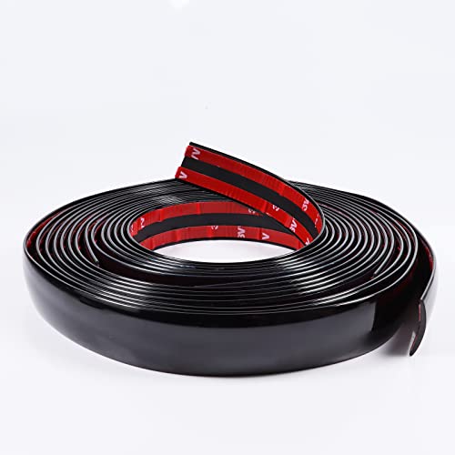 SBWLKJ 16FT Automotive Trim Molding Glossy Black 1"(25mm) Wide Car Side Moldings(Self Adhesive) UV Protected Scratch-Proof for All Vehicles Body Door Window Bumper - Image 3