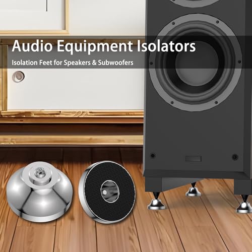 VIBORG Audiocrast IF4021S HiFi Speaker Isolation Feet Pads 4PCs Stainless Steel 40x21mm Silver Speaker Shock Absorber Vibration Dampener Floor Protector for Audio Subwoofer CD DVD Amplifier Turntable DAC - Image 3