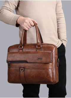 Jeep Men's Fashion Crossbody Briefcase - Fashion Horizontal Business Shoulder Bag, Durable Design Laptop Messenger Bag Khaki  - Image 4