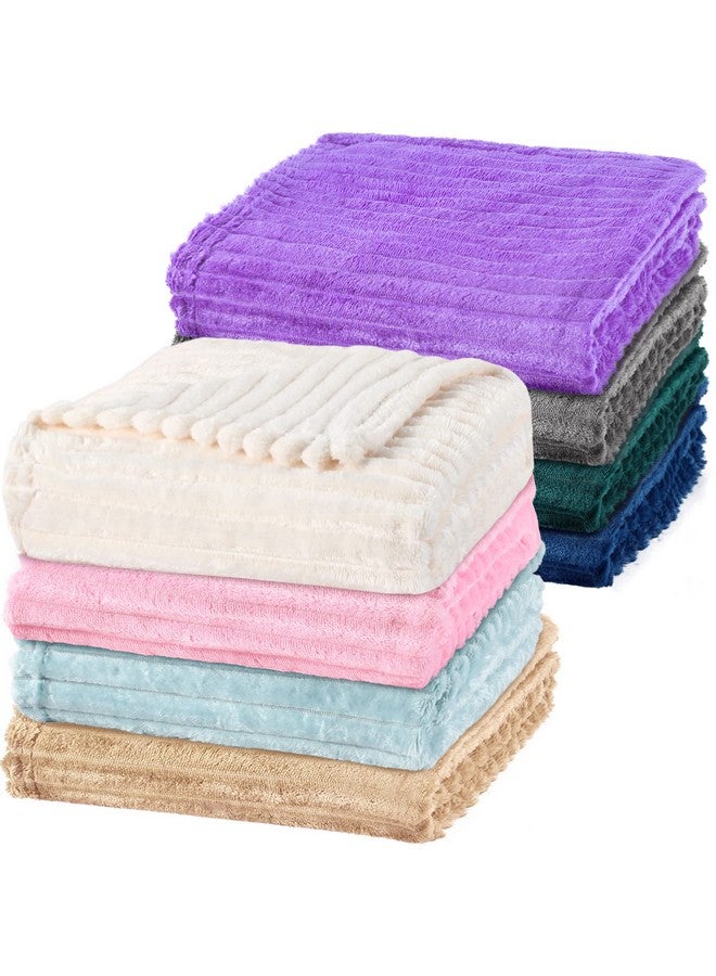 Reginary 8 Pcs Flannel Fuzzy Baby Blankets 30 X 40 Inches Toddler Blanket Newborn Blankets Soft Warm Infant Receiving Blanket For Girls Boys Gifts Cot Stroller Crib Nap Sofa Outdoor 8 Colors - Image 1