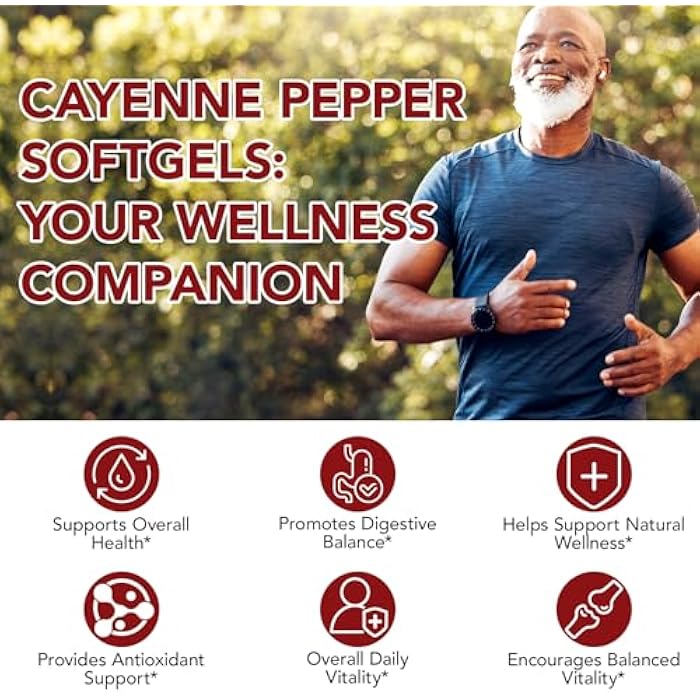 Cacukn Cayenne Pepper Capsules, Cayenne Pepper Capsaicin Supplements Support Leg Vein, Heart Health and Blood Circulation, with Vitamin E D3 K2 and Extracts of Grape Seed, Beetroot and Turmeric, 240 Softgels - Image 3