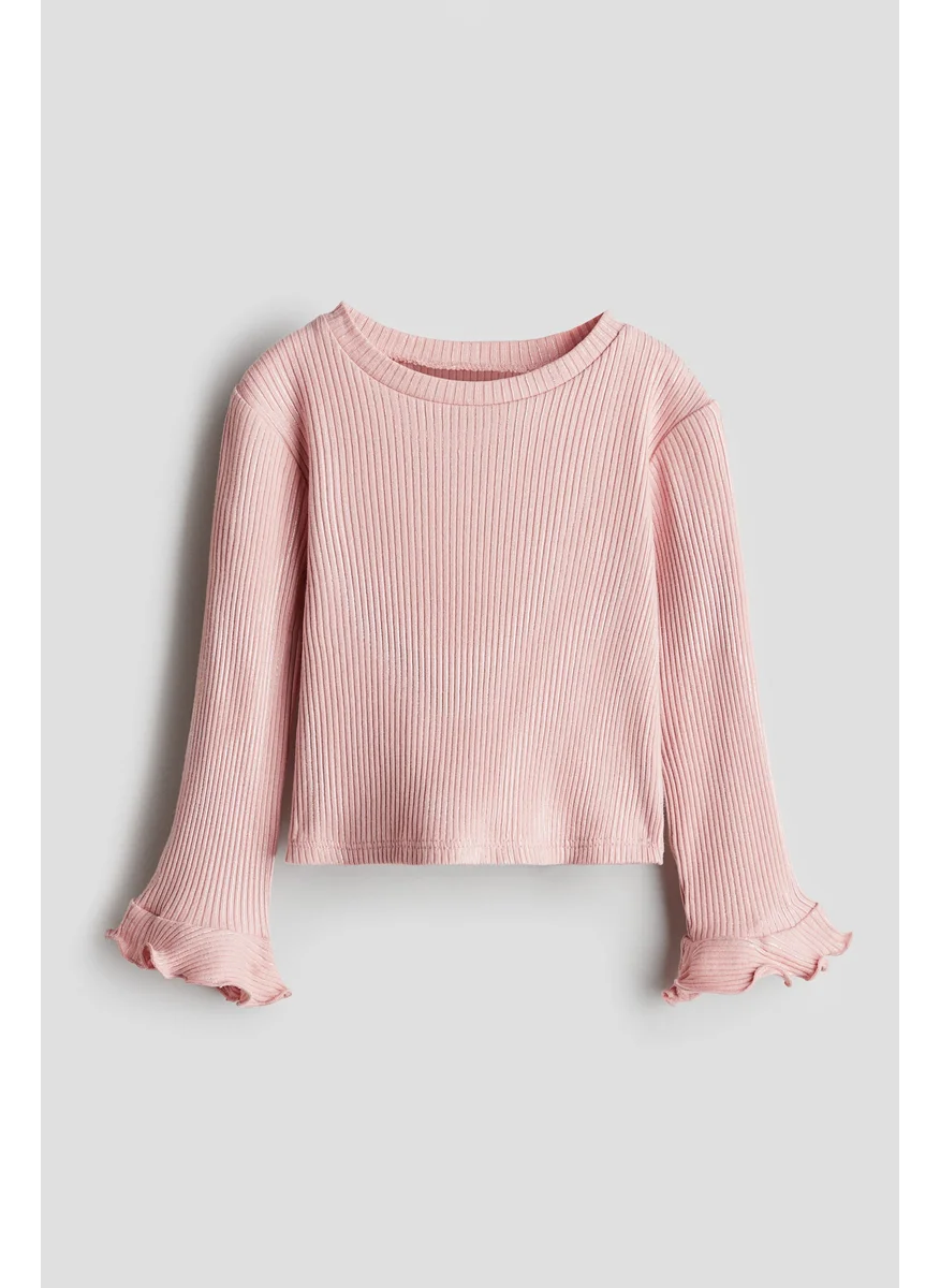 اتش اند ام Flare-Sleeve Jersey Top