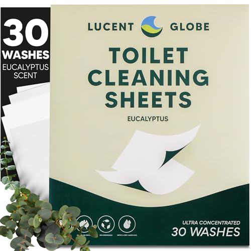 Lucent Globe Toilet Cleaning Sheets | Strips - Tough on Dirt & Stains - Safe for Toilets & Septic Systems - Convenient and Travel Friendly Toilet Bowl Cleaner - Fresh Eucalyptus - Image 1