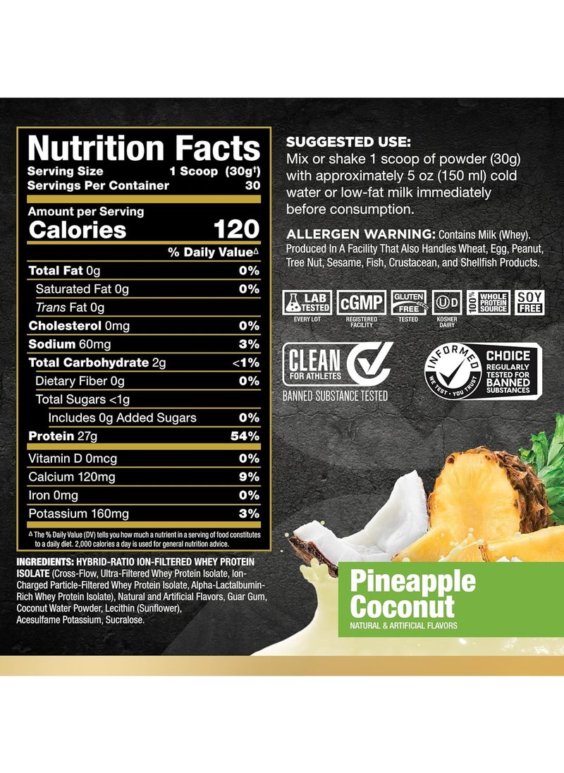 AllMax Nutrition Isoflex, Pure Whey Protein Isolate - Pineapple Coconut - (2 LB)  - Image 2