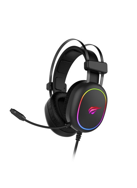 H2016D Wired Gaming Headset for PC & Laptop – Surround Stereo Sound, Noise Cancelling Microphone, LED Lights, Over-Ear Comfortable Design, High Audio Quality for Gaming, Streaming & Online Communication