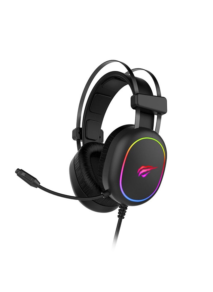 havit H2016D Wired Gaming Headset for PC & Laptop – Surround Stereo Sound, Noise Cancelling Microphone, LED Lights, Over-Ear Comfortable Design, High Audio Quality for Gaming, Streaming & Online Communication  - Image 1