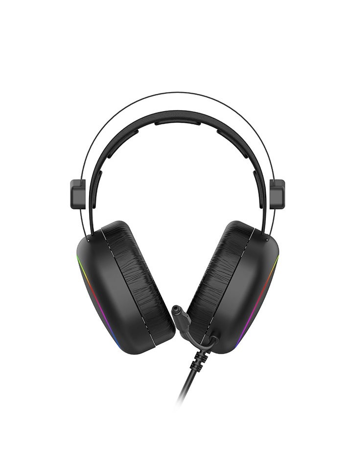 havit H2016D Wired Gaming Headset for PC & Laptop – Surround Stereo Sound, Noise Cancelling Microphone, LED Lights, Over-Ear Comfortable Design, High Audio Quality for Gaming, Streaming & Online Communication  - Image 2