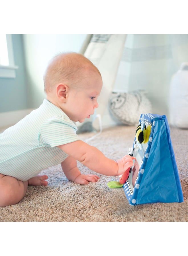 Sassy Tummy Time Floor Mirror | Developmental Baby Toy | Newborn Essential for Tummy Time | Great Shower Gift, Blue, 10 Inch (Pack of 1) - Image 5