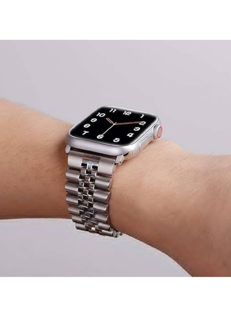 Compatible with Apple Watch Band Series 5 44mm 42mm, Stainless Steel iWatch Band with Butterfly Folding Clasp for iWatch Band Series 5/4/3/2/1 - Image 2