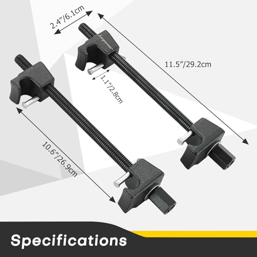 Acymner Macpherson Strut Spring Compressor Tool Kit | Universal Coil Spring Compressor Tool, 1/2" Square Drive Heavy Duty Strut Compressor for Car Truck Motorcycle,with Detent Pins,Set of 2,300mm - Image 2