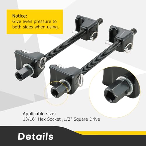 Acymner Macpherson Strut Spring Compressor Tool Kit | Universal Coil Spring Compressor Tool, 1/2" Square Drive Heavy Duty Strut Compressor for Car Truck Motorcycle,with Detent Pins,Set of 2,300mm - Image 5