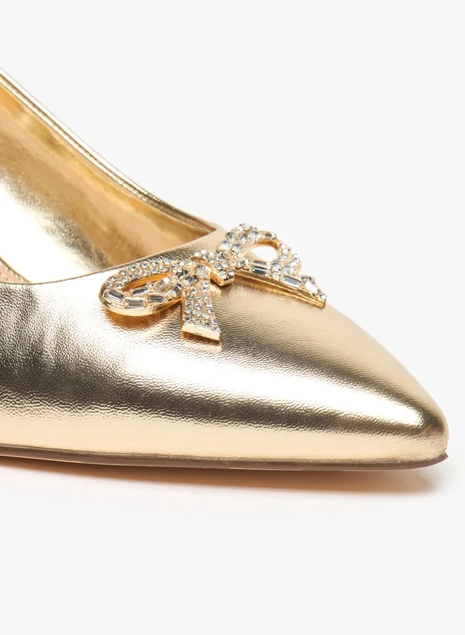 فلورا بيلا من شو إكسبرس Women's Studded Bow Accent Pointed Toe Pumps with Stiletto Heels Ramadan Collection