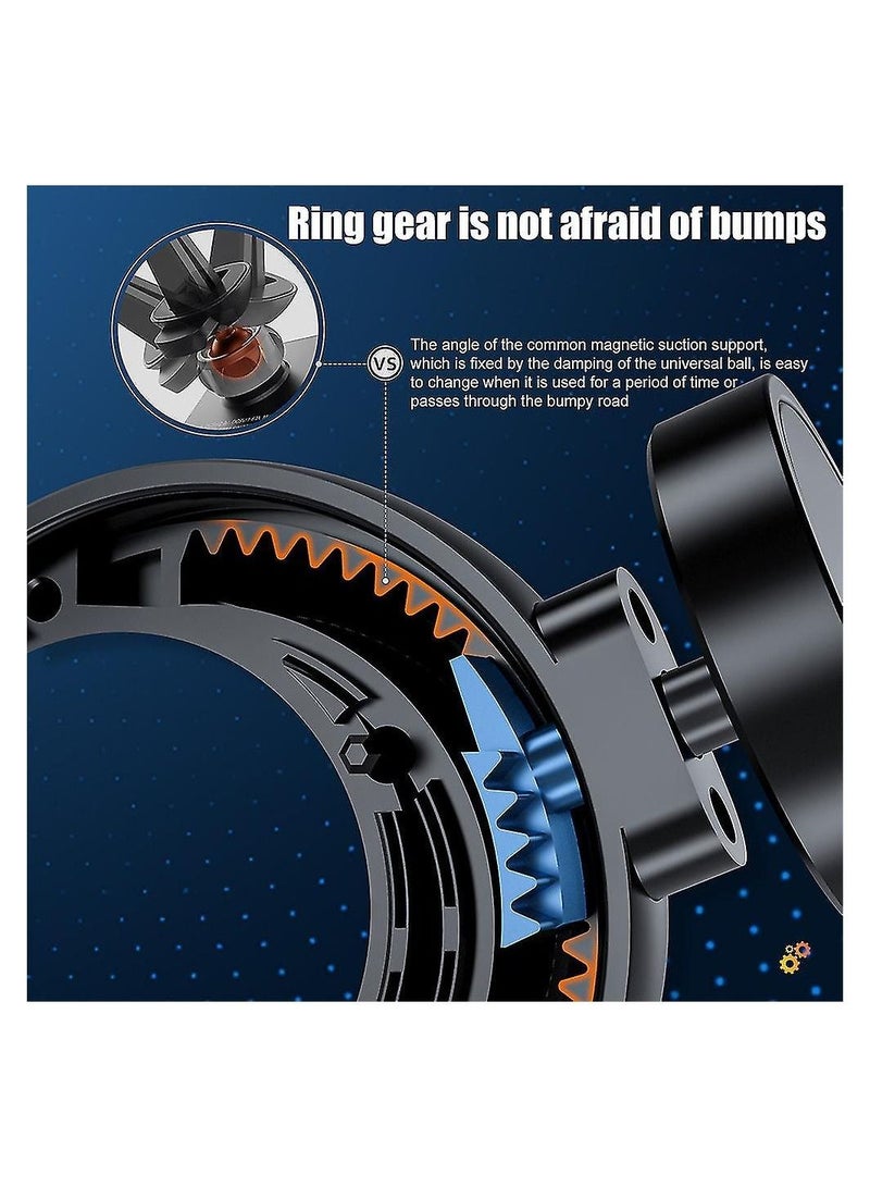 HEXABEX حامل مغناطيسي للسيارة، حامل مغناطيسي عالمي دوار للهاتف المحمول للسيارة، أسود - Image 4